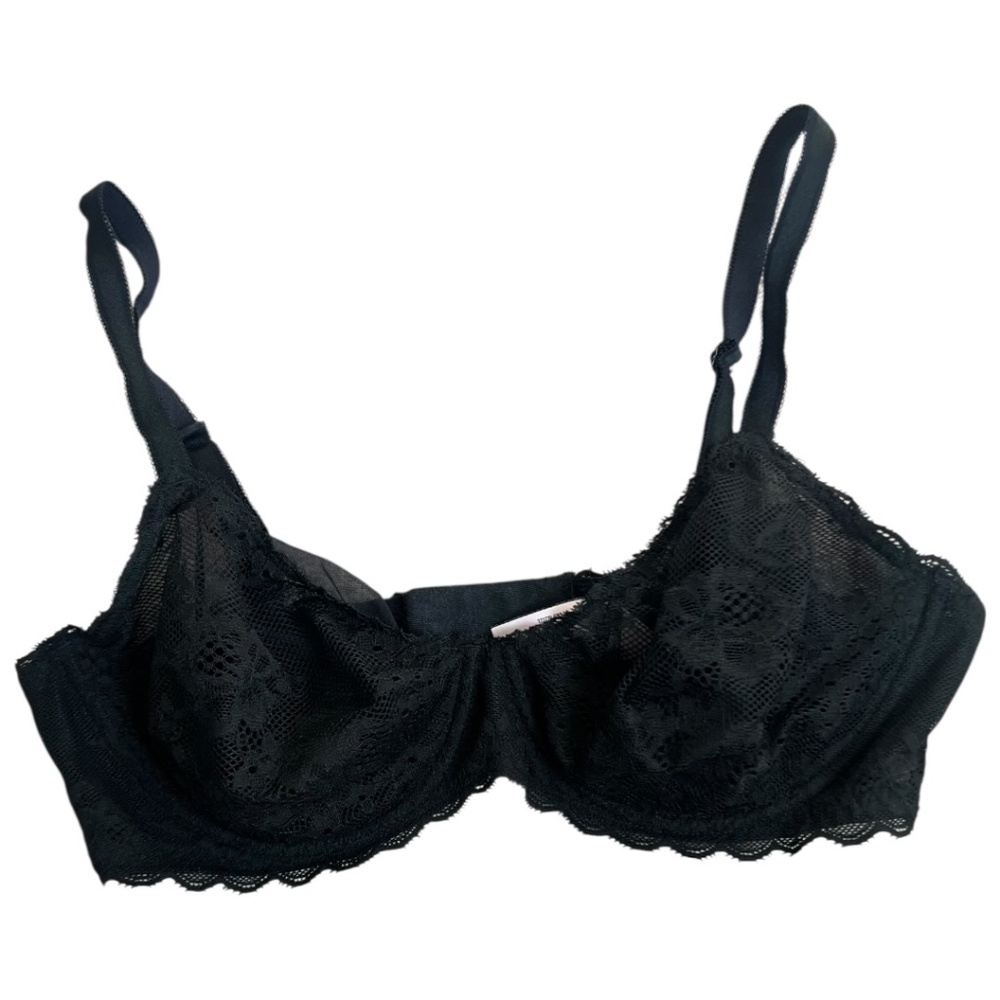 Victoria’s Secret Dream Angels Unlined Demi Bra Black Lace 34D EUC